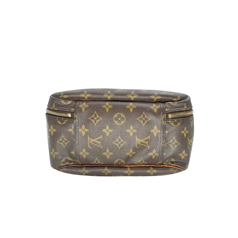 Louis Vuitton Leather Monogram Canvas Excursion Satchel Bag Brown Women's OS